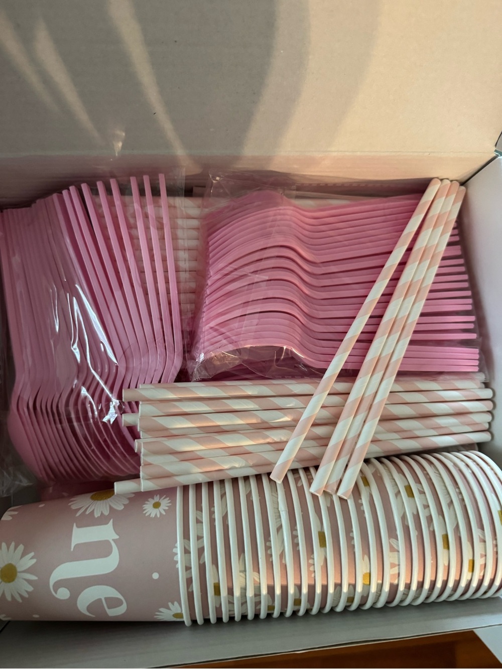 Pink 'isn't she lovely' Floral party supplies